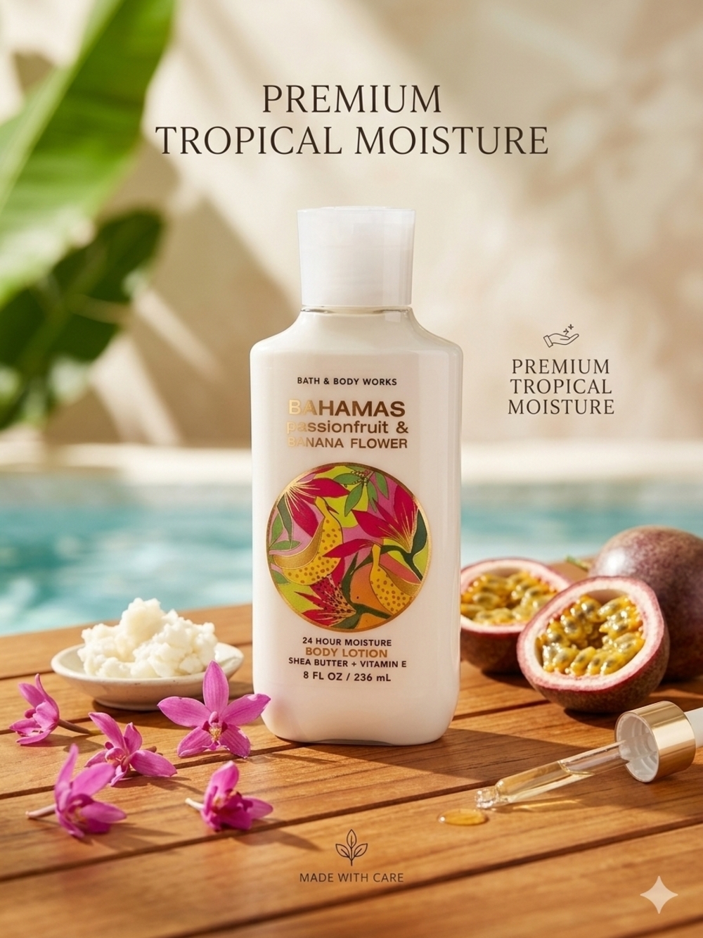 Bath & Body Works Bahamas Passionfruit & Banana Flower Lotion - Cream
